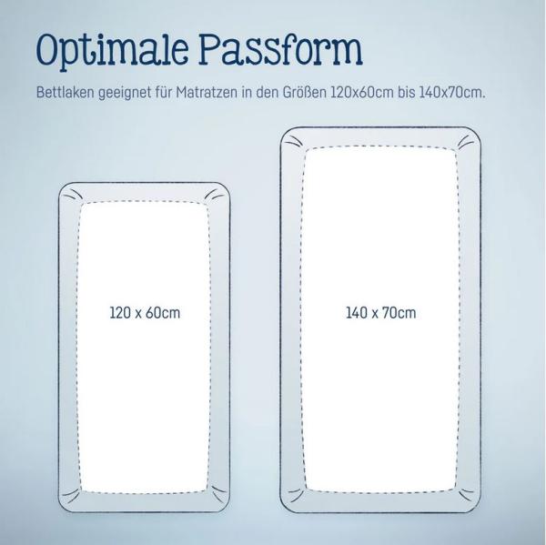 Jersey Spannbettlaken 60x120 bis 70x140 cm